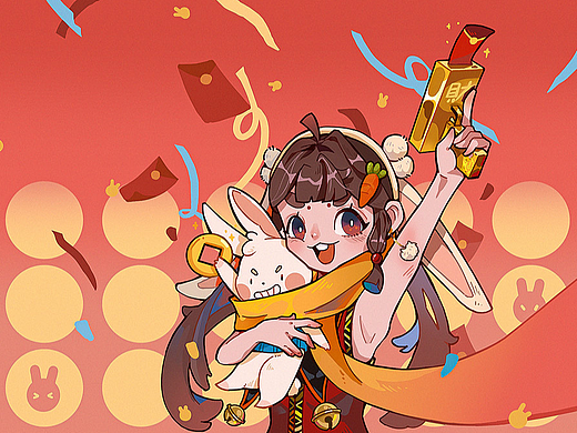 原创插画 | 兔年春节红包发射~