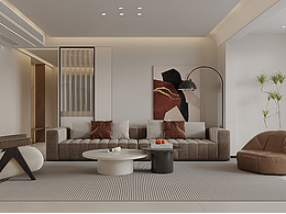 现代客餐厅——白龙马效果图