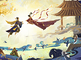 七夕節(jié)日插畫《重圓》