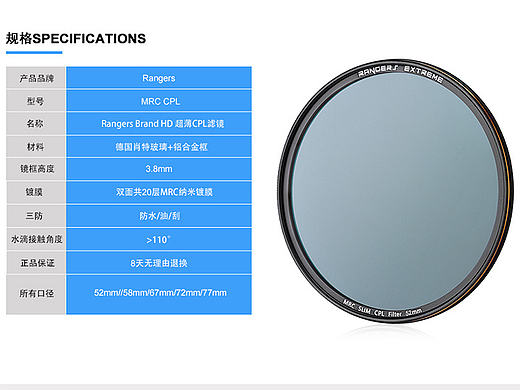 MRC CPL 偏正镜详情