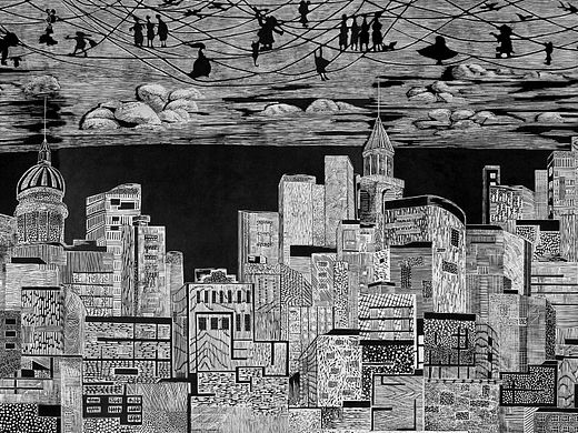 版画《城》170cm*110cm