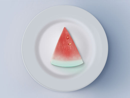 临摹的盘中西瓜