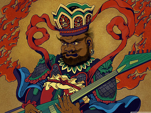 四大天王之持国无敌（个人主页-ZMTQyNzgwNjQ=） - 商业插画 - 站酷设计师画画的金阳原创素材 - 站酷ZCOOL