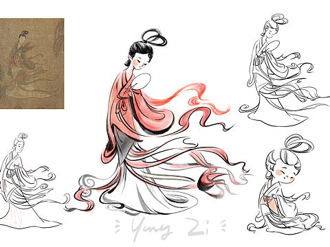洛神赋图角色变形(个人主页-ZNjE1NzY1MDA=) - 艺术插画 - 站酷设计师羊子啊羊子原创素材 - 站酷ZCOOL