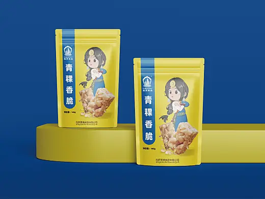 喜卓食品 × 霍尔 | 青稞香脆包装设计案例