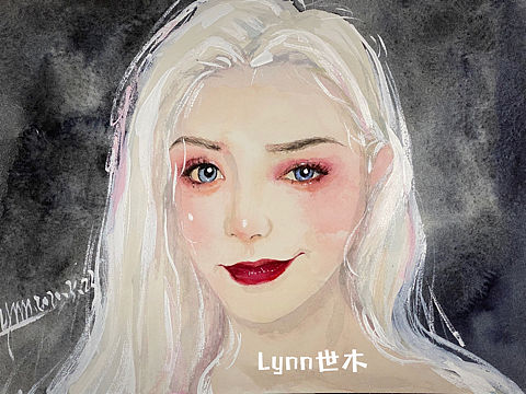 白發(fā)少女（個(gè)人主頁(yè)-ZNDM3NzAxOTY=） - 繪畫 - 站酷設(shè)計(jì)師Lynn世木原創(chuàng)素材 - 站酷ZCOOL