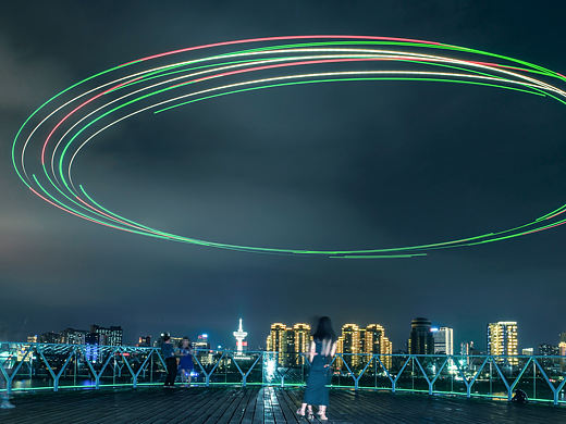 城市夜景光绘摄影