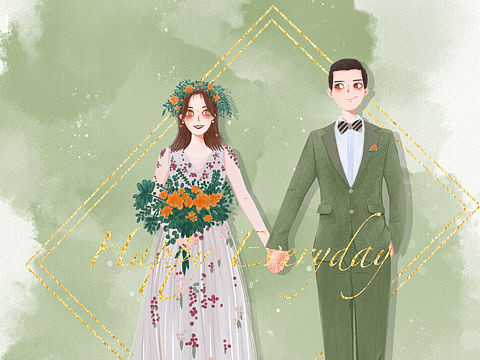 婚纱插画
