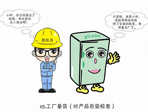 一个冰箱的物流漫画流程的制作