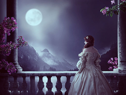 合成练习 月光下的美人儿（个人主页-ZMTUyMTM1MjQ=） - 其他平面 - 站酷设计师玖壹喵原创素材 - 站酷ZCOOL