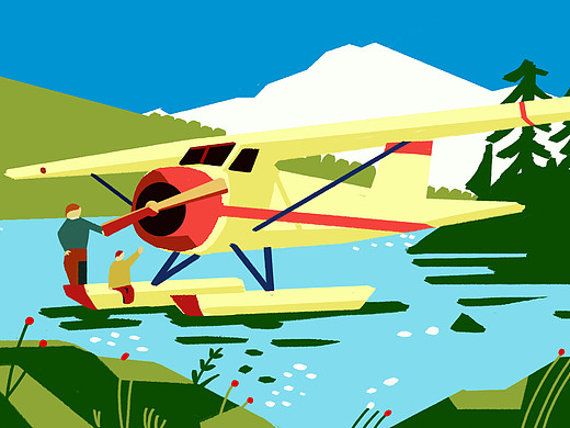 河面上的水上飞机