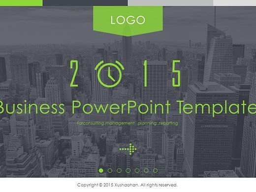  宅寂系列：大气商务网页风格年终工作总结策划汇报PPT模板