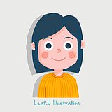 叶子果酱插画的头像