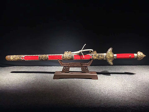 銅裝鎏金鎏銀百煉花紋鋼雙槽手工研磨精品魚皮鞘御龍劍（個人主頁-ZMjczMTU2MDg=） - 工藝品設(shè)計 - 站酷設(shè)計師志誠刀劍原創(chuàng)素材 - 站酷ZCOOL