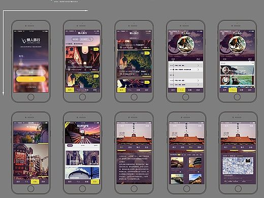 懒人旅游APP设计IOS系统，视觉稿，原型图