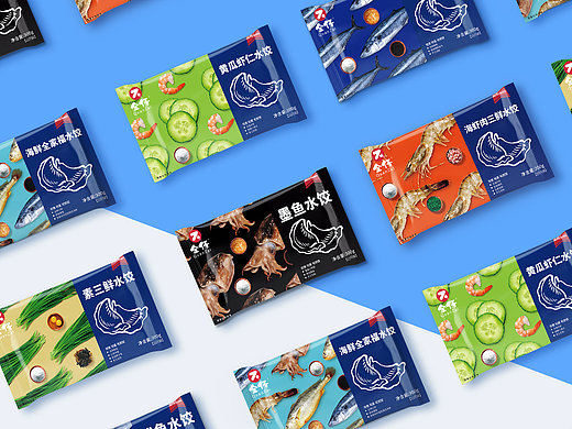 黑脉x全仔 | 海鲜水饺包装设计