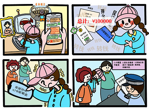电信诈骗系列插画设计