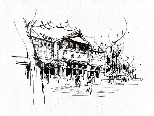 阿王速写建筑风景手绘