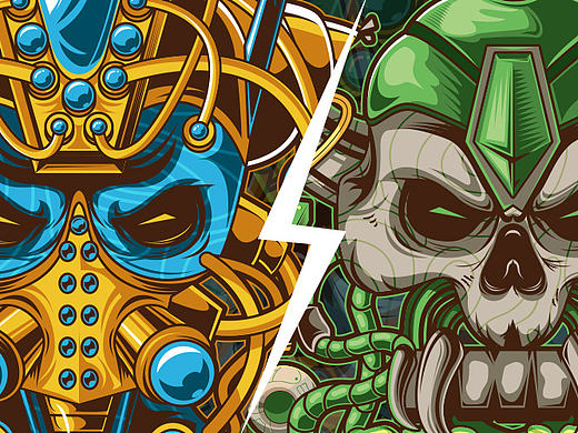 skull illustration-矢量插画