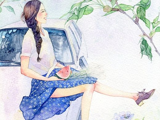清凉一夏（个人主页-ZMTI0NTY2NTI=） - 商业插画 - 站酷设计师双兔纸原创素材 - 站酷ZCOOL