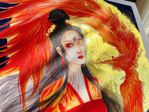 原创古风水彩插画