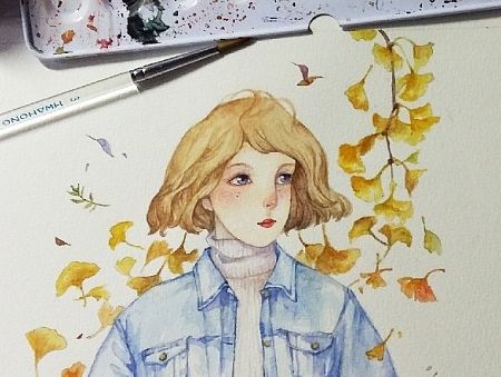 秋意浓浓，银杏叶又黄了~