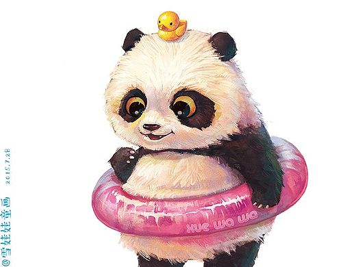 【萌宠 by 雪娃娃】清凉一夏，熊猫游泳自带游泳圈