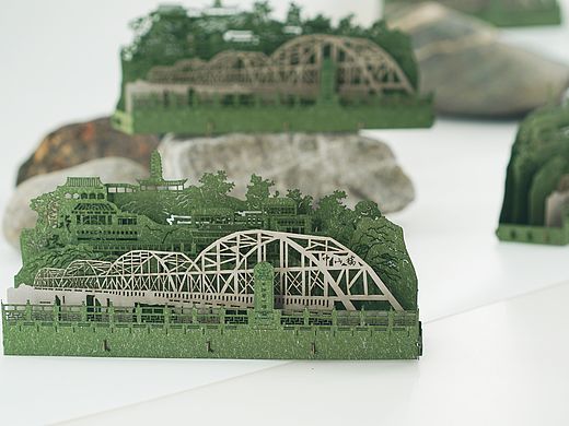 兰州中山桥立体纸雕