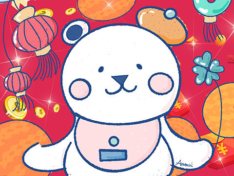 新年贺图（个人主页-ZNTAzMDI1MDQ=） - 创作习作 - 站酷设计师不会画画的桃原创素材 - 站酷ZCOOL