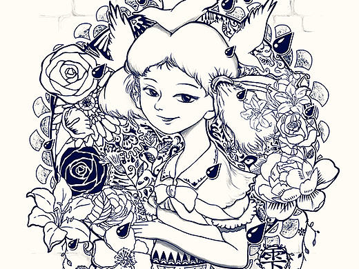 雫花屋店主主题插画