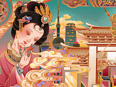 红楼梦 · 插画创作 | 宝玉重游太虚境 万般繁华皆是幻