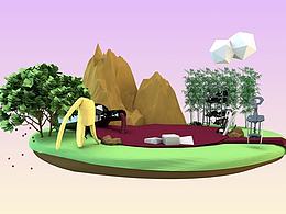 酒具低多边形风格