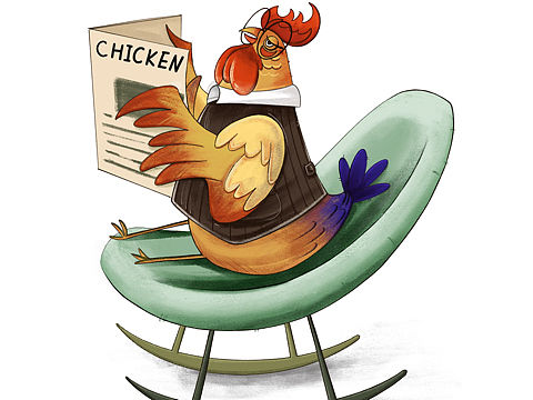 看报的公鸡（个人主页-ZNDIxNTcyMTI=） - 艺术插画 - 站酷设计师X美楠子原创素材 - 站酷ZCOOL