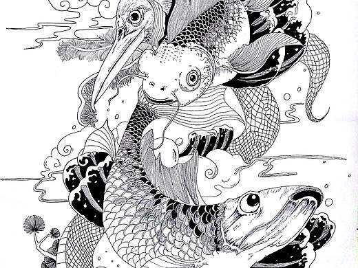浮世绘针管笔画