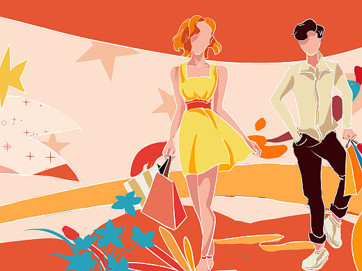 购物广场通道墙绘