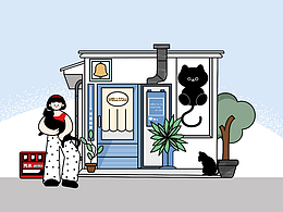 原创建筑插画扁平风卡通壁纸分享