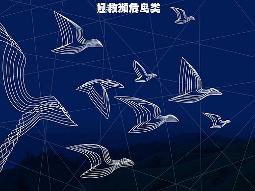 很久以前的一组保护濒危鸟类的海报