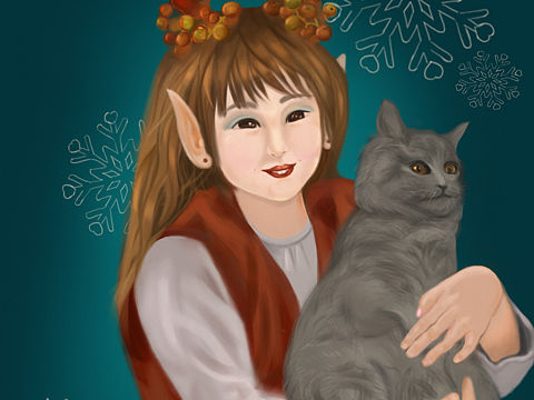 抱着猫的女孩（个人主页-ZNDkwODkxODQ=） - 儿童插画 - 站酷设计师Z30373564原创素材 - 站酷ZCOOL