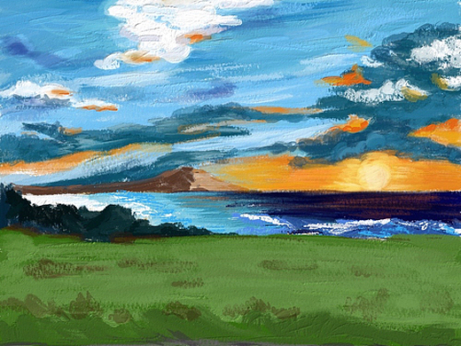 ipad油画手绘风景