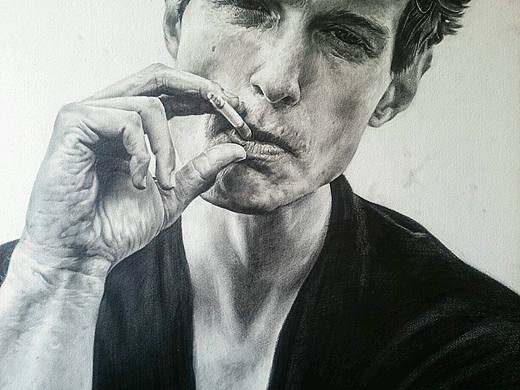 站里的摄影作品  看着喜欢就拿来画了