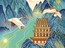 国潮风插画