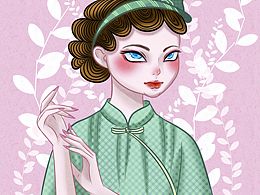 復(fù)古包裝插畫