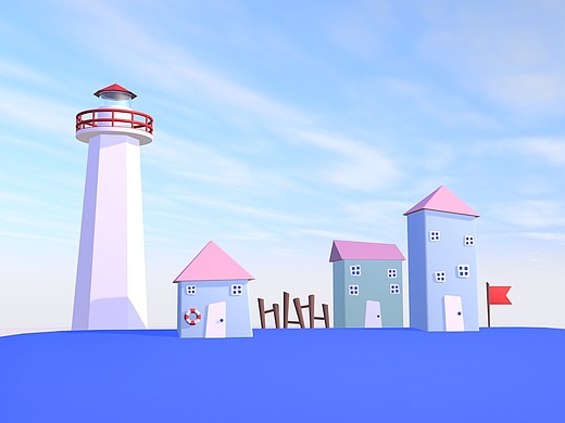 宙-c4d练习-梦想岛/吃一鲸