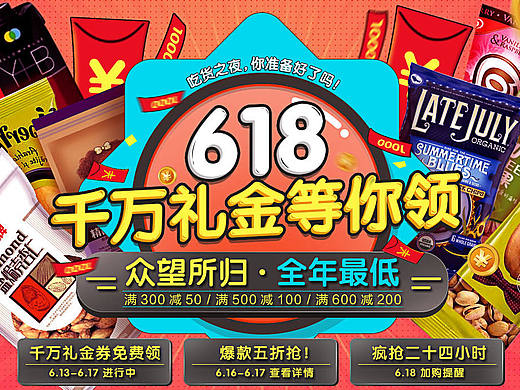 618年中大促海报 零食活动专题 海报