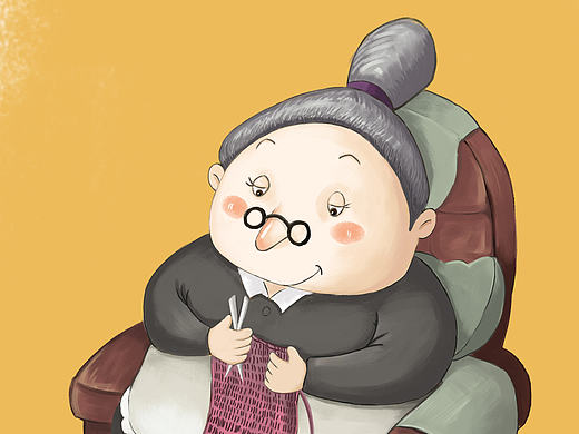 儿童插画（奶奶）