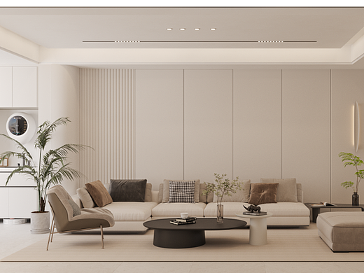 120m²现代暖意极简风格设计,happy life!