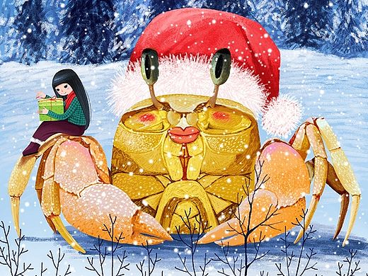 画儿晴天圣诞插画圣诞节插画系列一