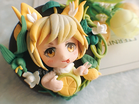 粘土人偶半身像钥匙链 柠檬正太 q版王者荣耀张良