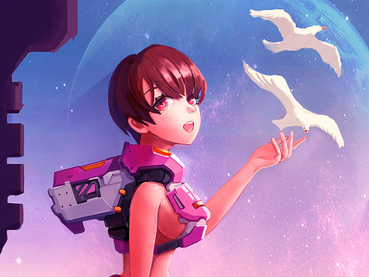 机甲少女（个人主页-ZMjE0NTU2MjA=） - 艺术插画 - 站酷设计师丶胡子鱼原创素材 - 站酷ZCOOL
