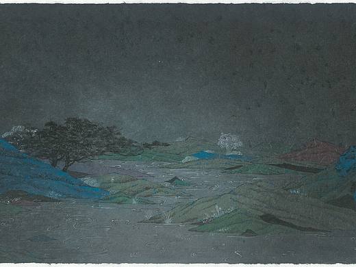 千江月系列——夜景青绿山水六张